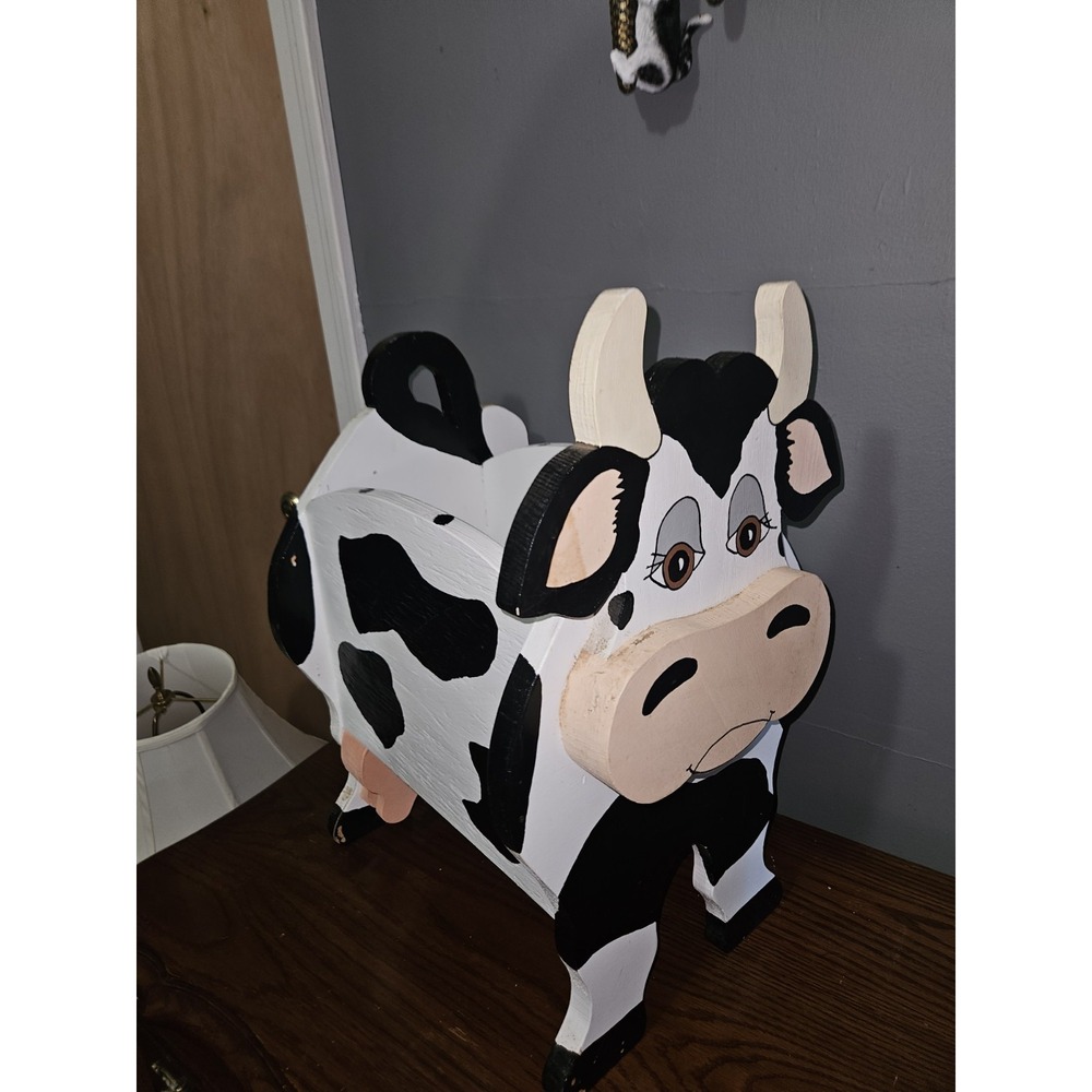 Wooden Cow Magazine Holder